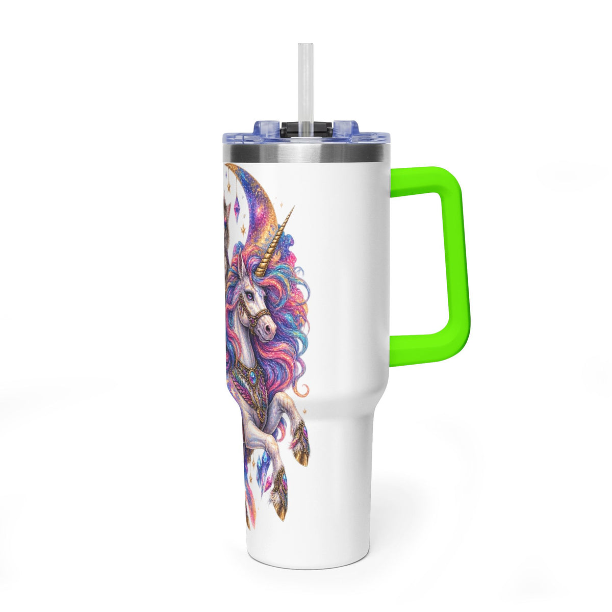 40oz Magical Unicorn Cat Tumbler – Colorful Fantasy Vacuum Insulated Cup