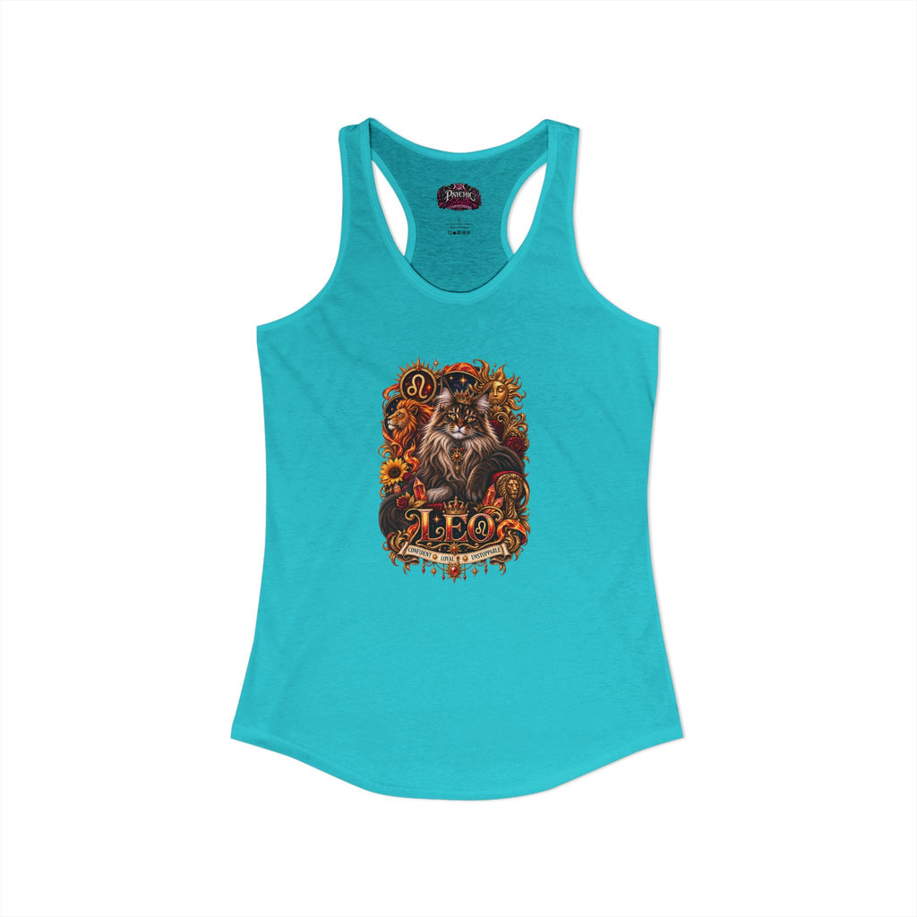 Leo Maine Coon Cat Zodiac Tank- Celestial Astrology Cat Lover Tank