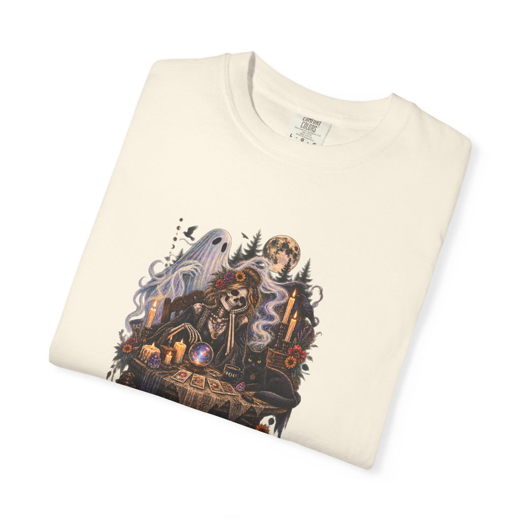 Tarot Seance Skeleton, Black Cat & Ghost Graphic Tee