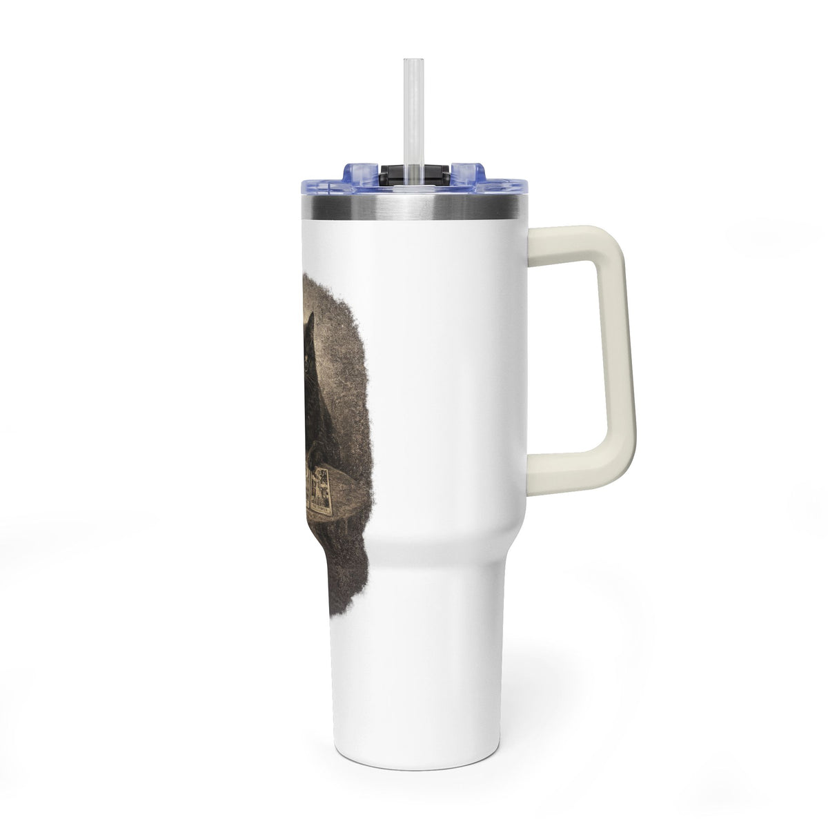 40oz Black Cat Tarot Tumbler — Witchy Tarot Coffee Travel Mug