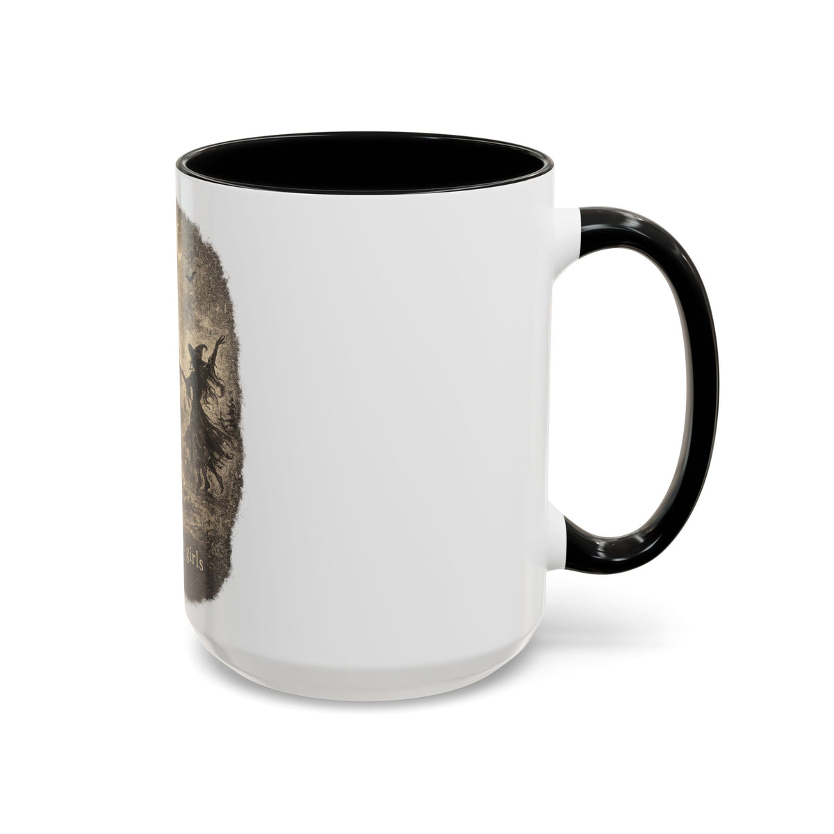 Witch Circle Coffee Mug — "Girls Will Be Girls" Vintage Halloween Accent Mug