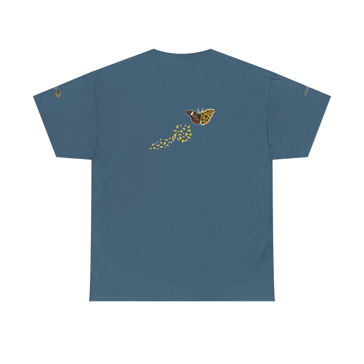 Sunflower Kitten Tee | Butterfly Accent, Floral Cat Shirt
