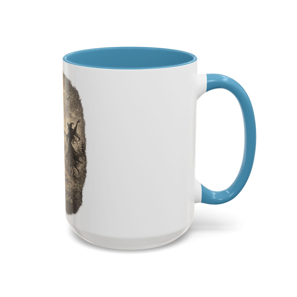 Witch Circle Coffee Mug — "Girls Will Be Girls" Vintage Halloween Accent Mug