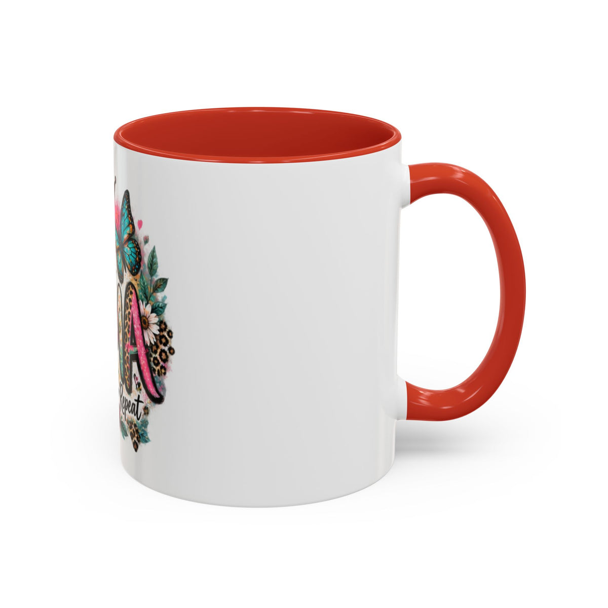 Mema Floral Accent Coffee Mug – 'Mema' Crown, Butterflies & Sunshine Design (11/15 oz)