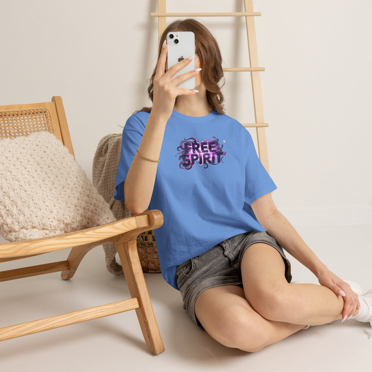 Free Spirit Tee — Purple Galaxy Wings Graphic T-Shirt