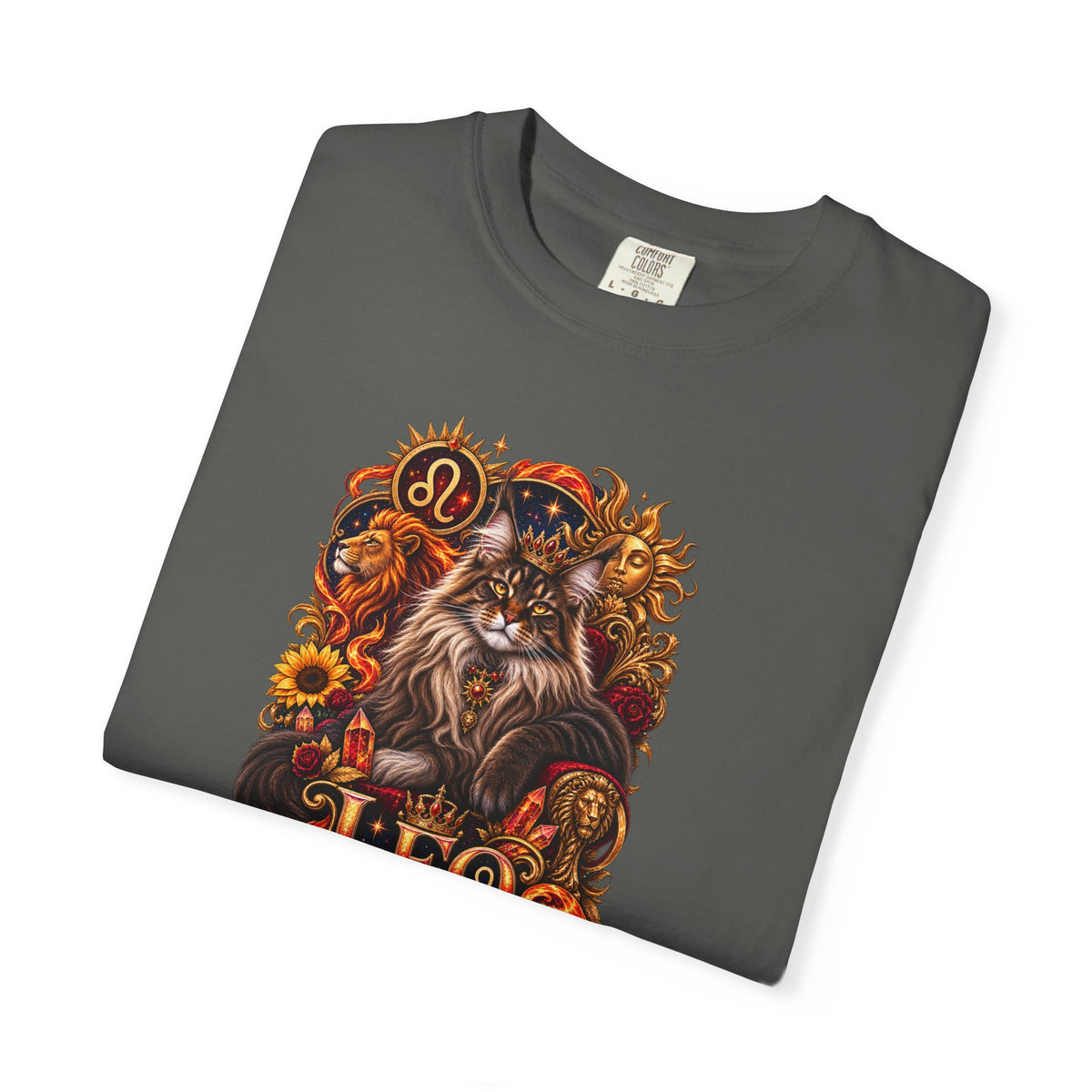 Leo Zodiac Cats T-Shirt — Maine coon Astrology Tee