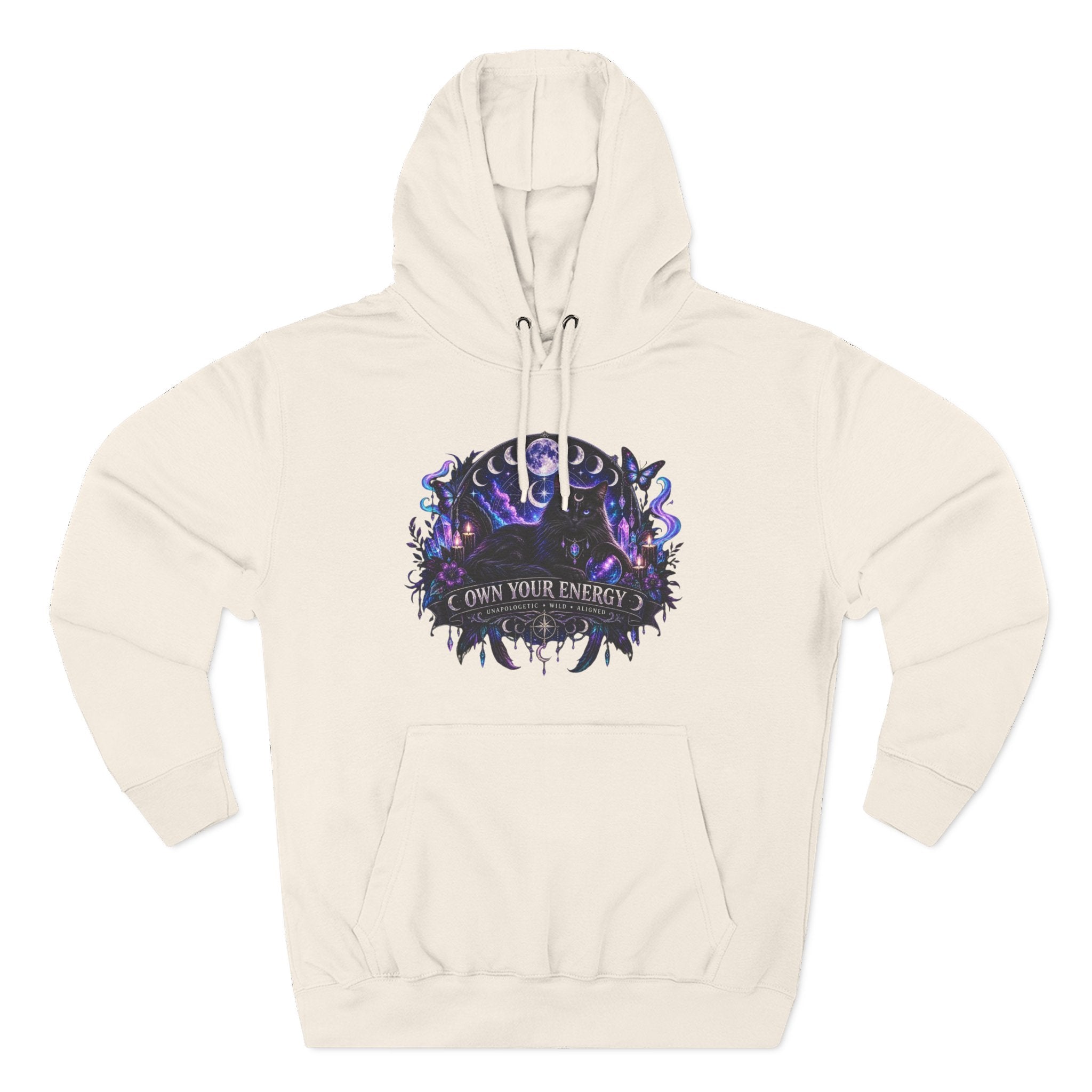 Mystical Black Cat Fleece Hoodie