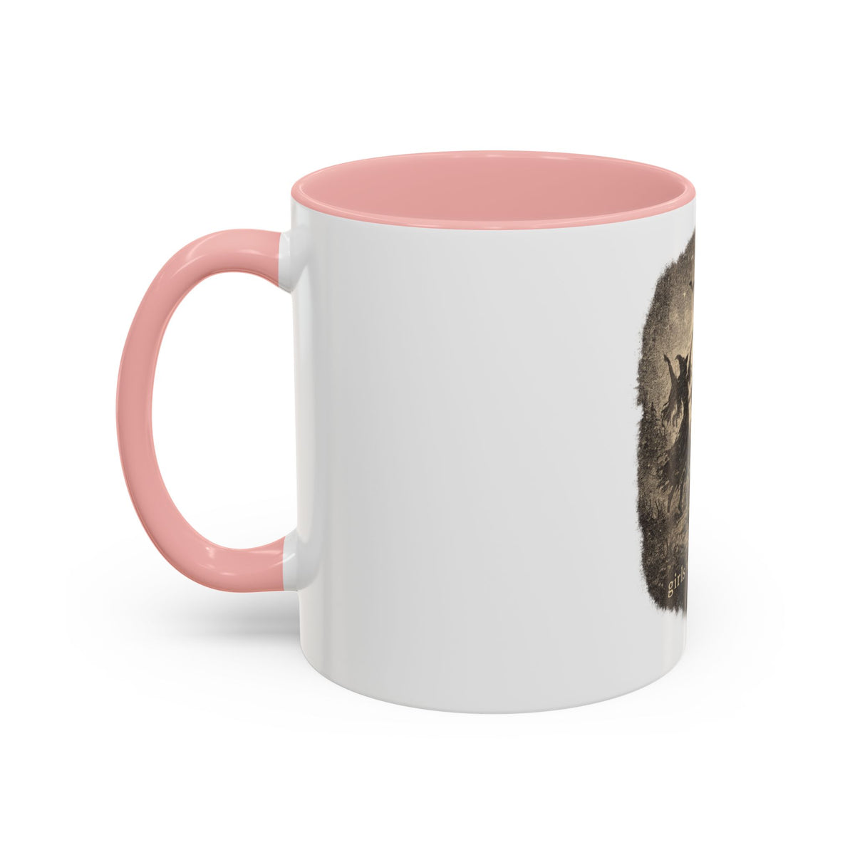 Witch Circle Coffee Mug — "Girls Will Be Girls" Vintage Halloween Accent Mug