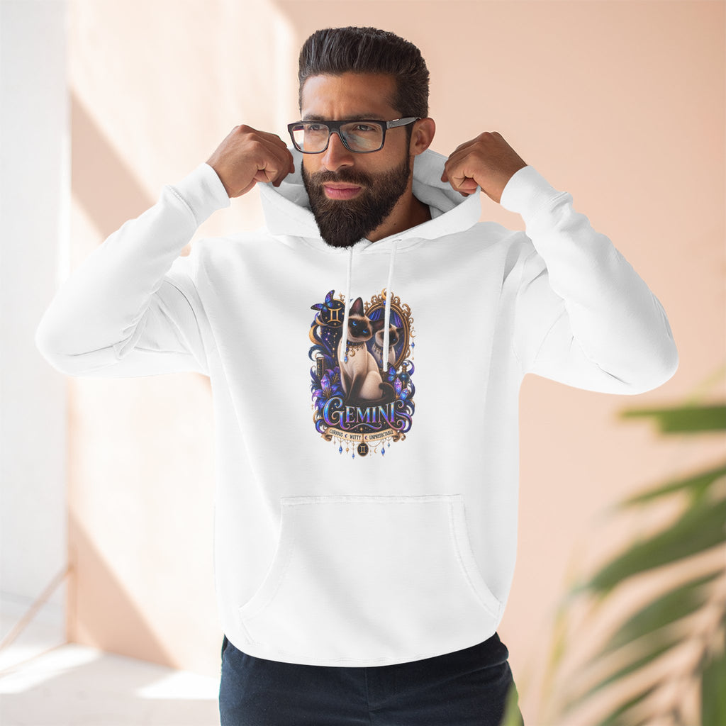 Gemini Siamese Zodiac Hoodie — Mystical Celestial Cat Astrology Design