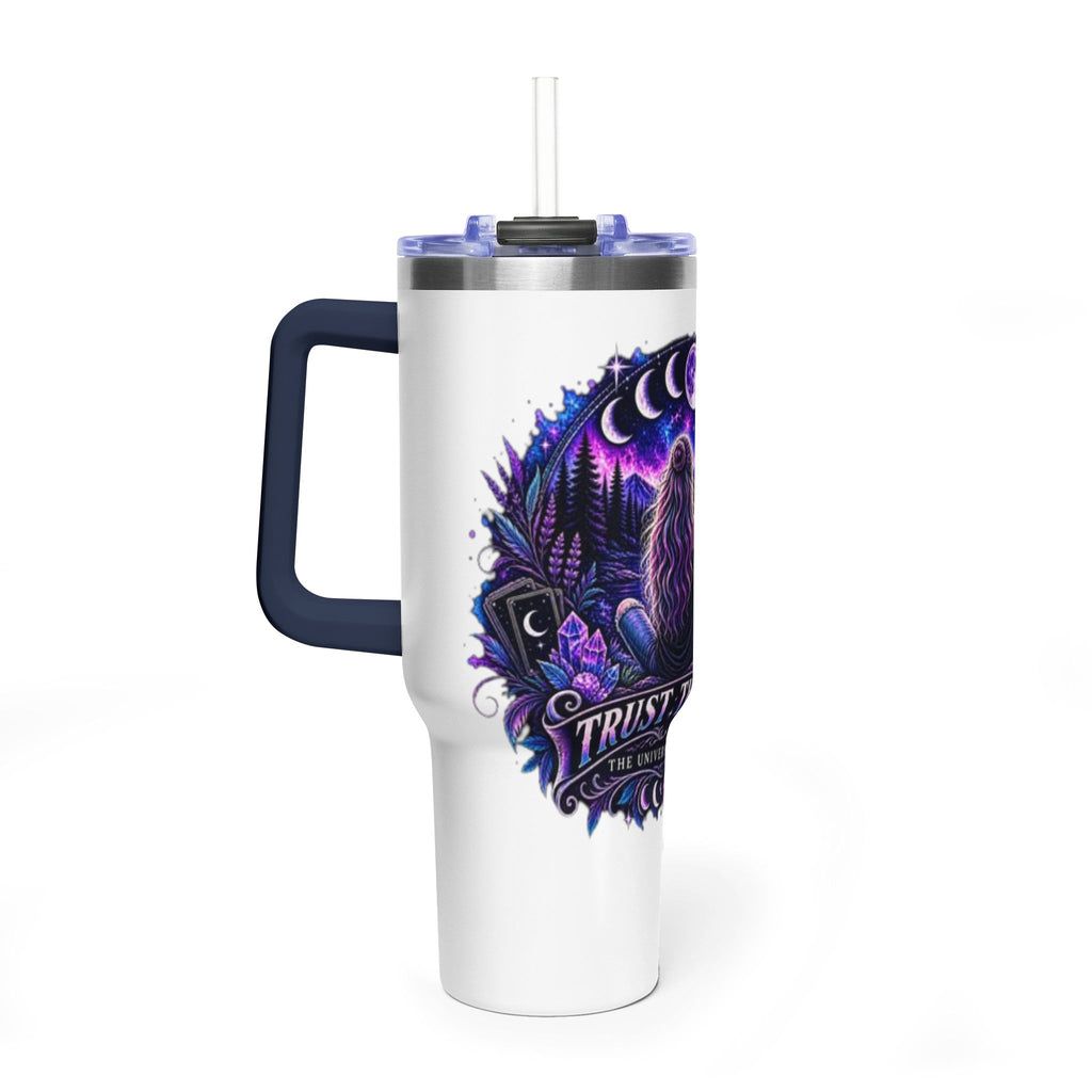40oz Vacuum Tumbler – 'Trust the Signs' Moonlit Forest Design