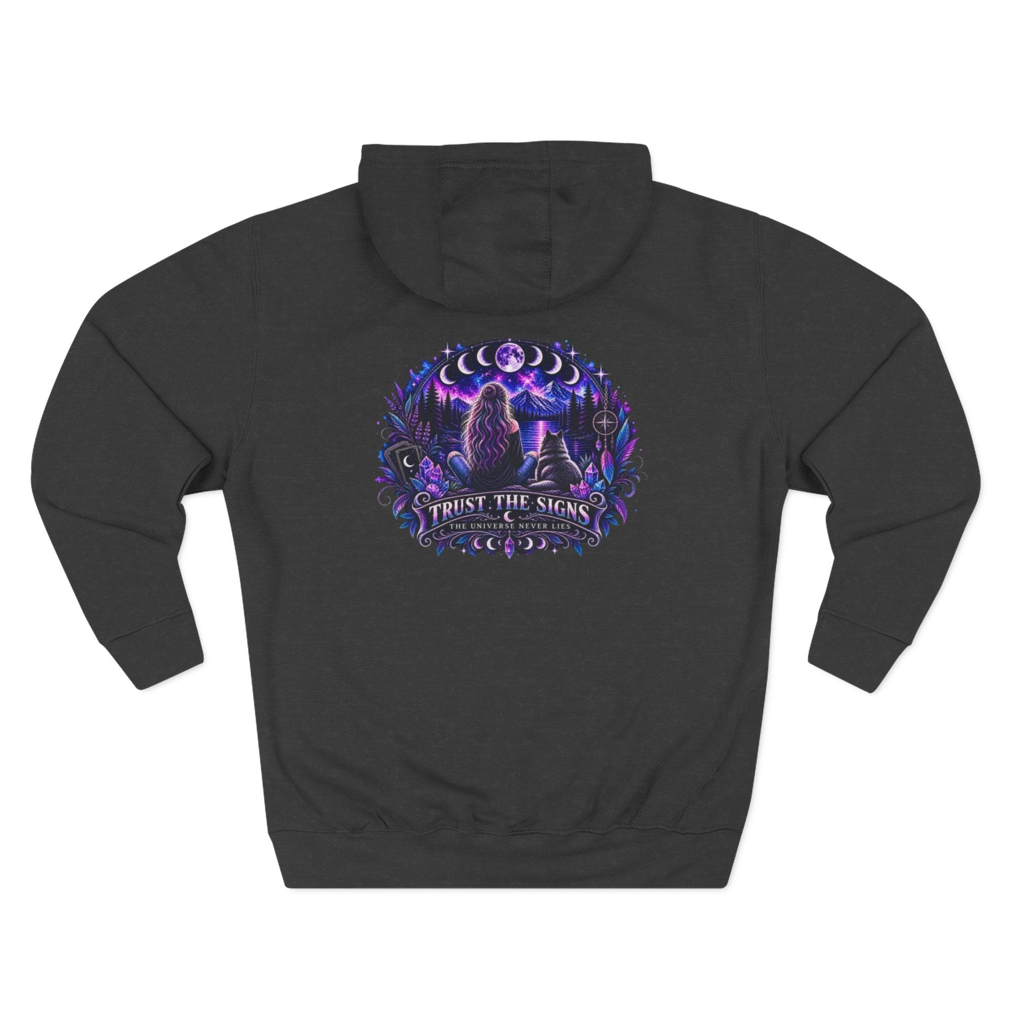 Mystic Moon Hoodie — "Trust the Signs" Celestial Fleece Pullover