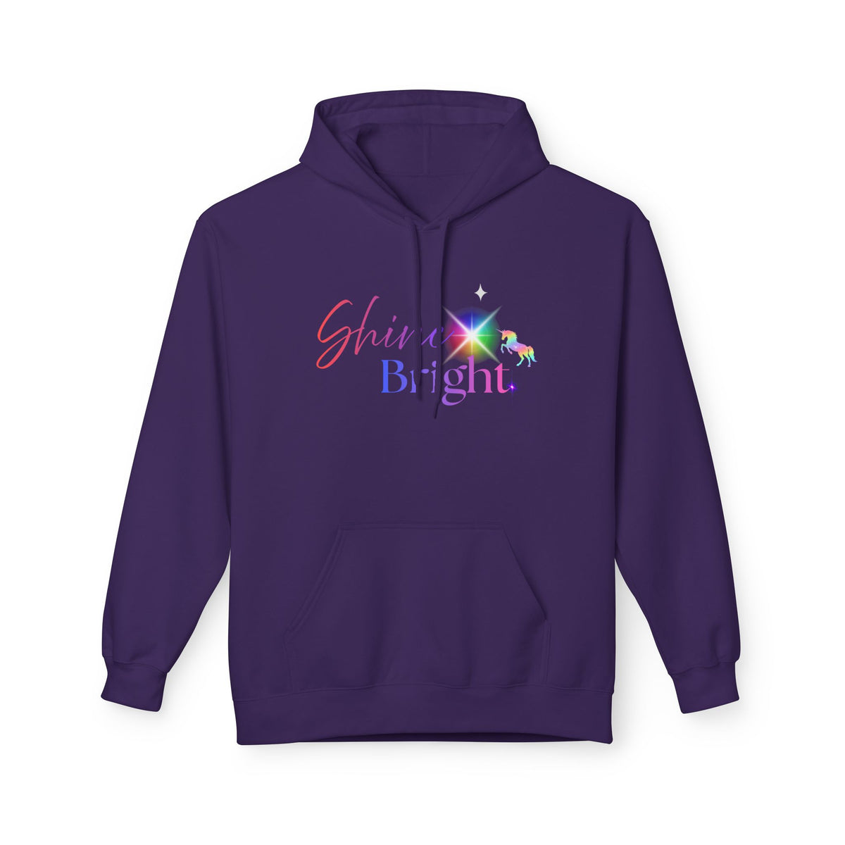 Shine Bright Pastel Hoodie — Inspirational Rainbow Graphic Hoodie