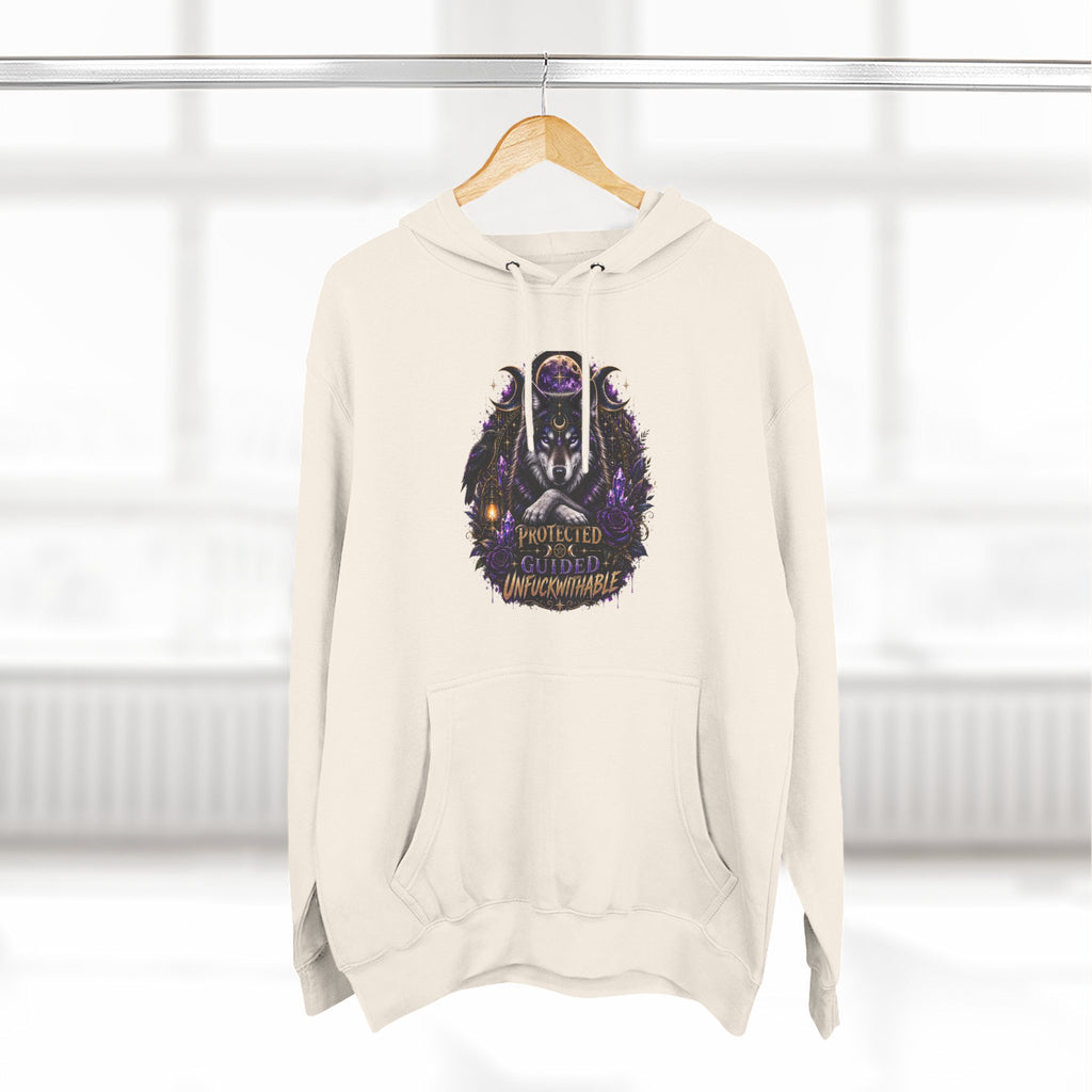 Guided, Protected Unfuckwithable Wolf Hoodie- Occult Graphic