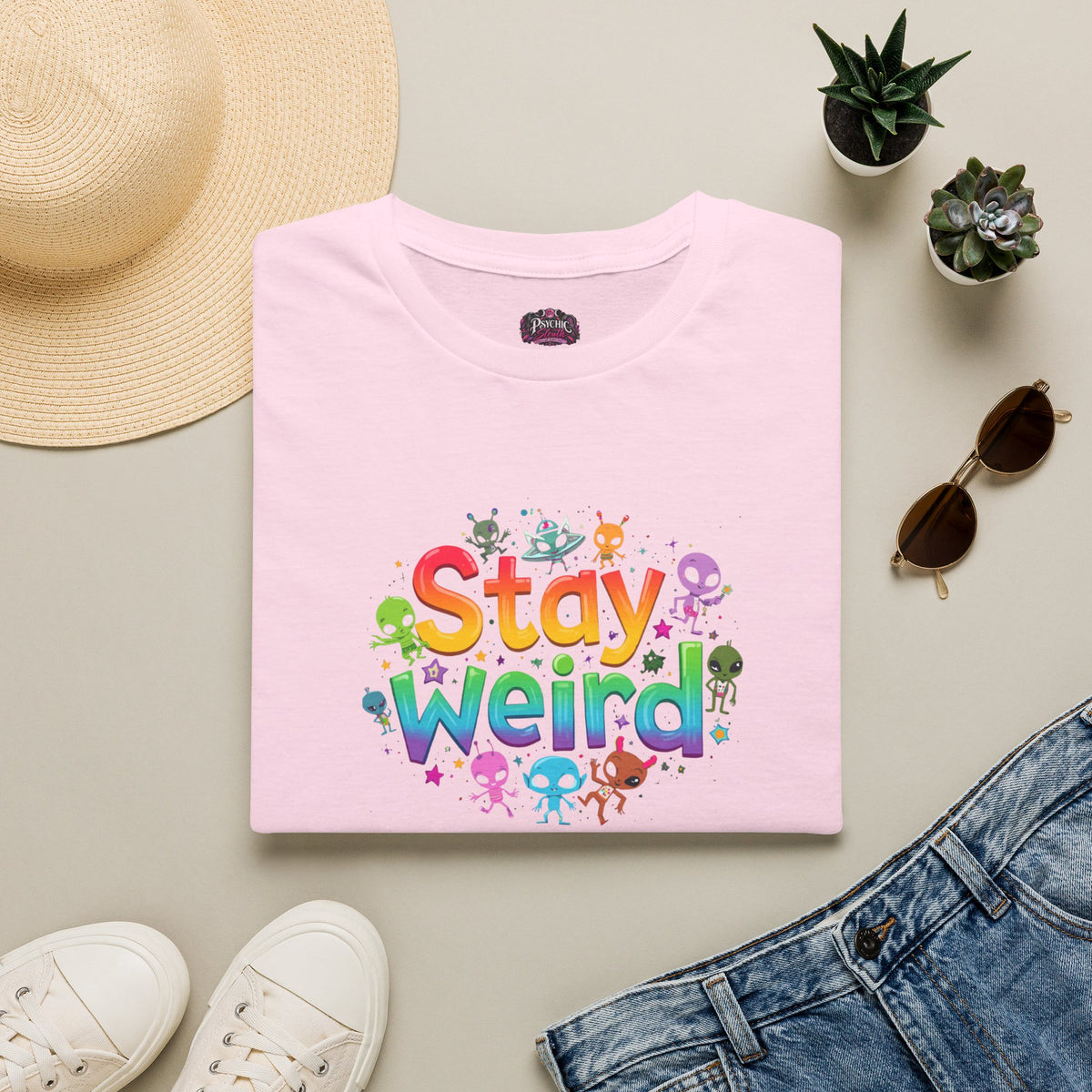 Stay Weird T-Shirt — Colorful Cute Alien Graphic Tee