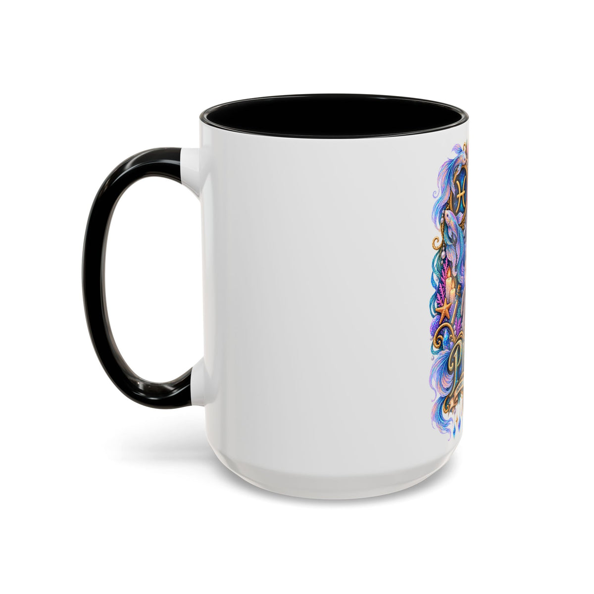 Pisces Devon Rex Cat Accent Coffee Mug — Zodiac Astrology Ceramic Mug (11/15oz)