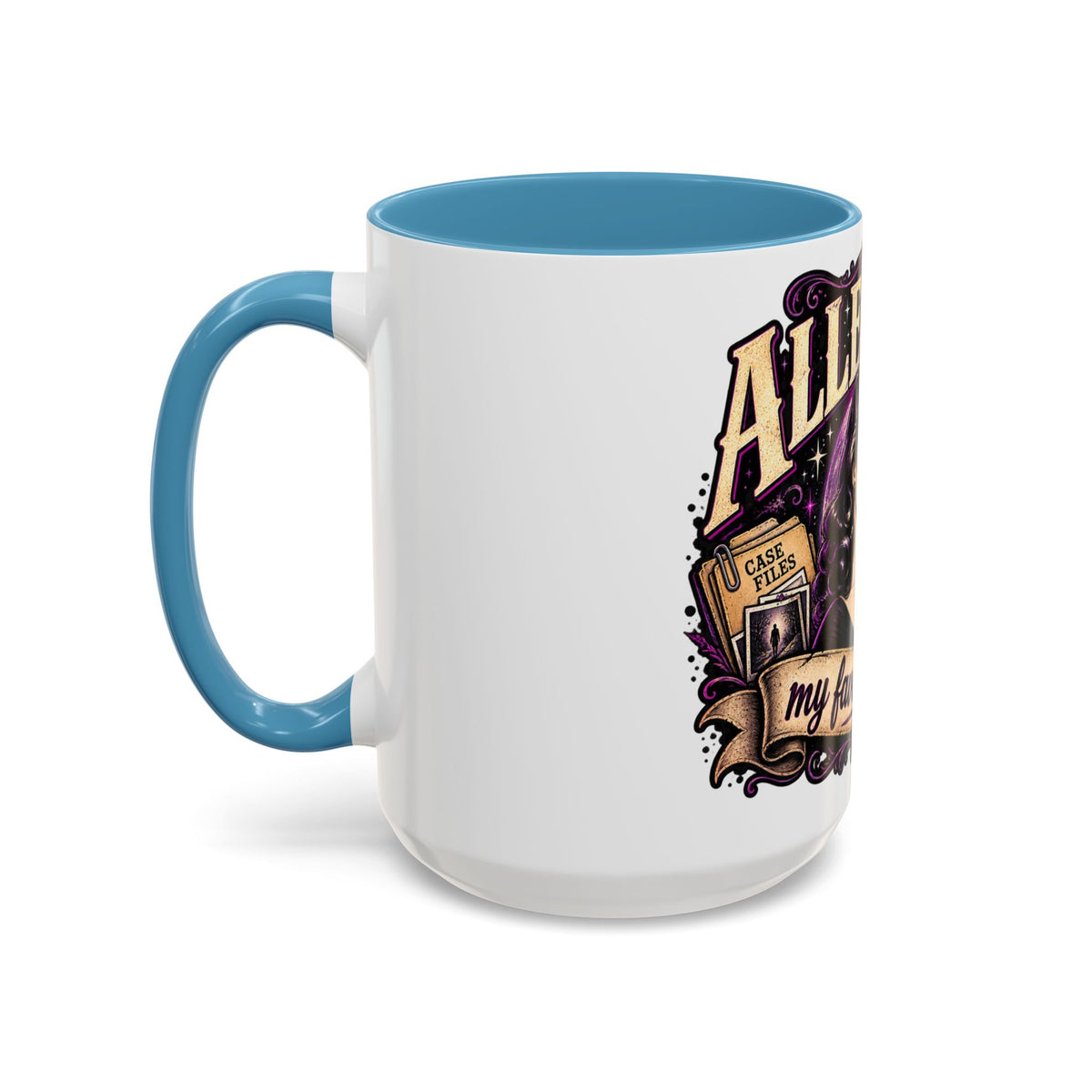 Allegedly Coffee Mug — Retro Pinup Mystery Design