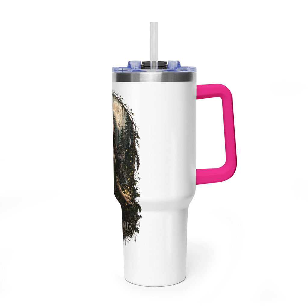 40oz Vacuum Tumbler — "Between Worlds" Mystical Forest Goddess Design