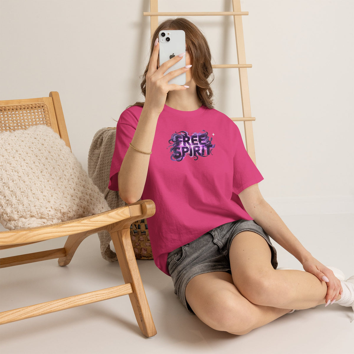 Free Spirit Tee — Purple Galaxy Wings Graphic T-Shirt