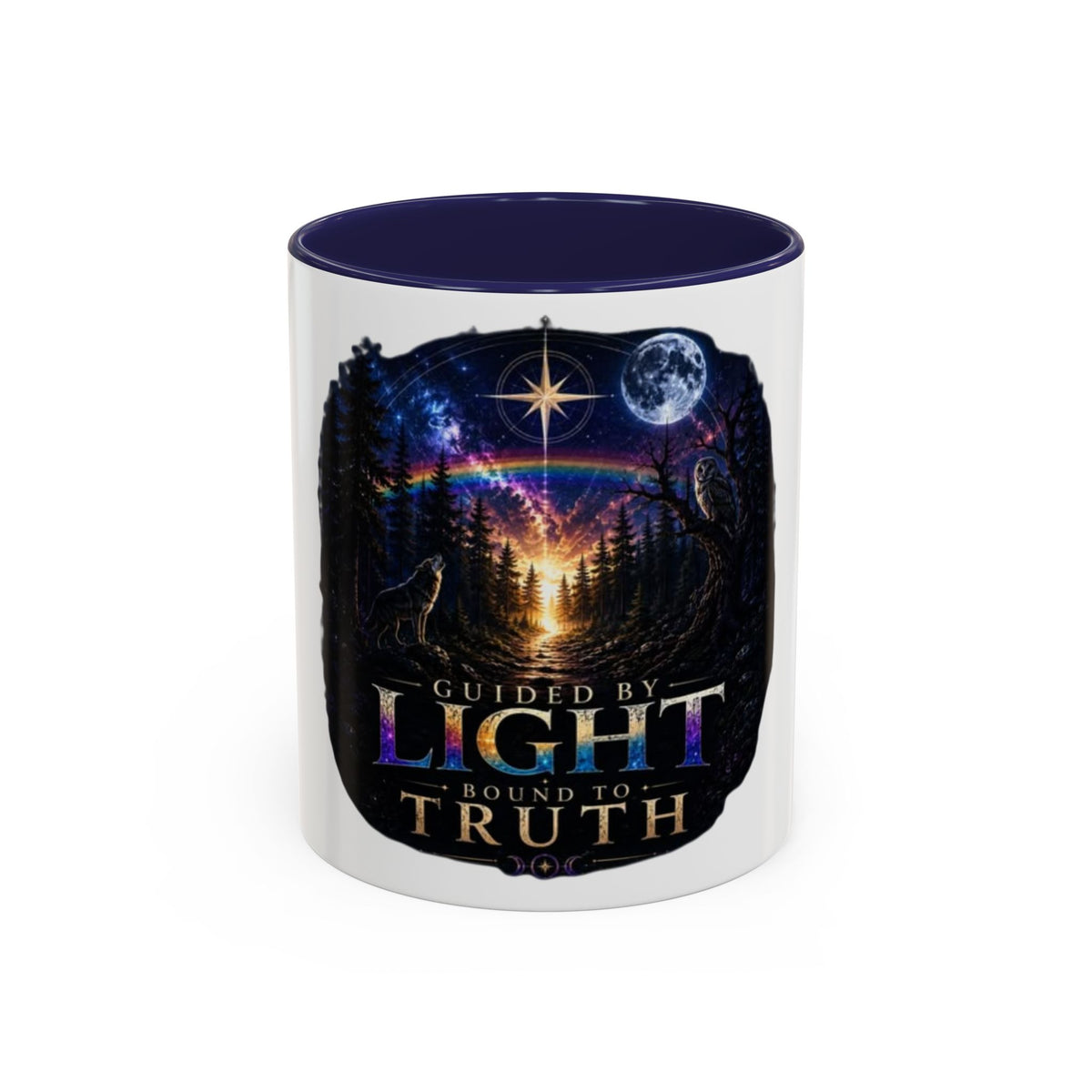 Guided by Light Coffee Mug — Inspirational Nature Moonrise Design (11/15oz) Advocacy mug