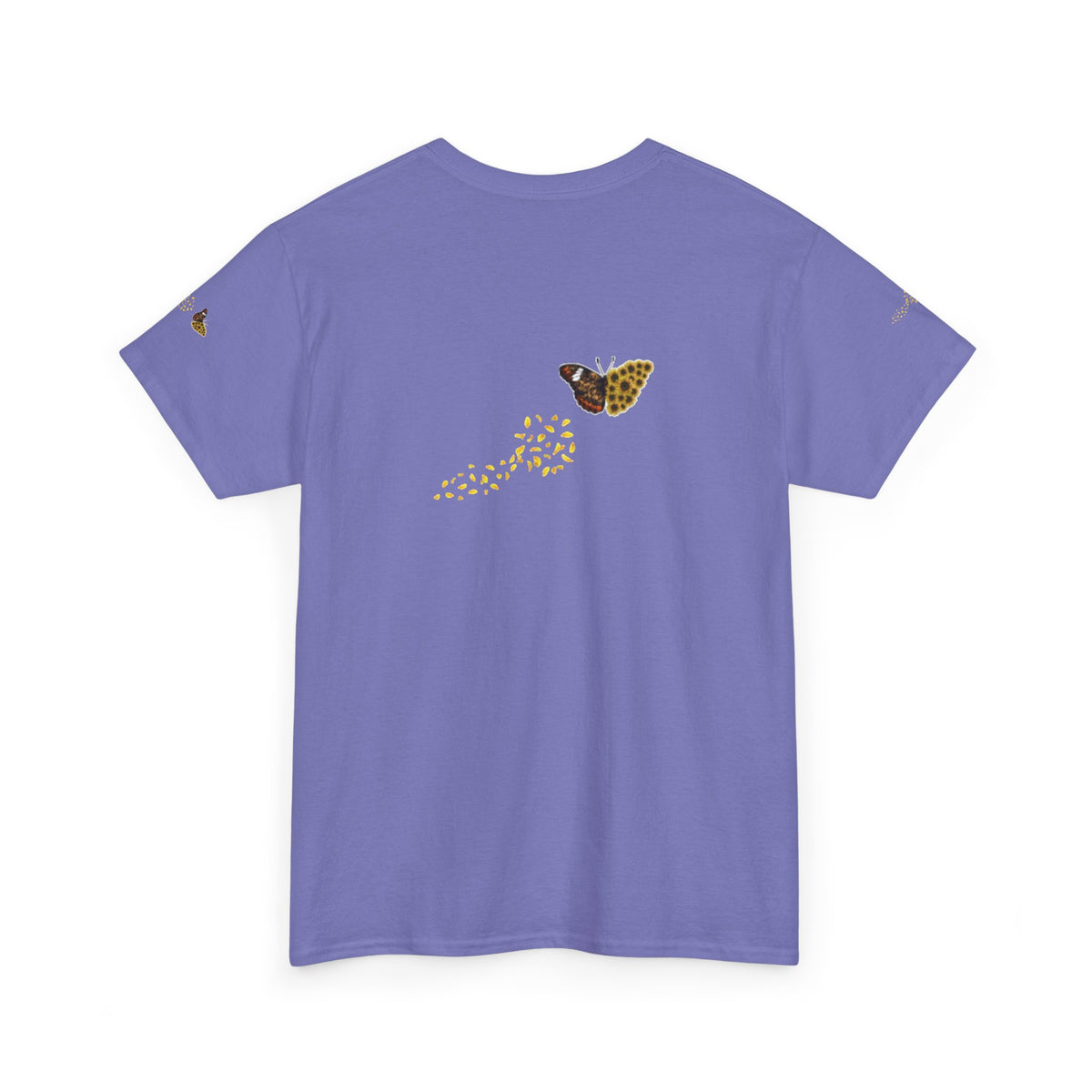 Sunflower Kitten Tee | Butterfly Accent, Floral Cat Shirt