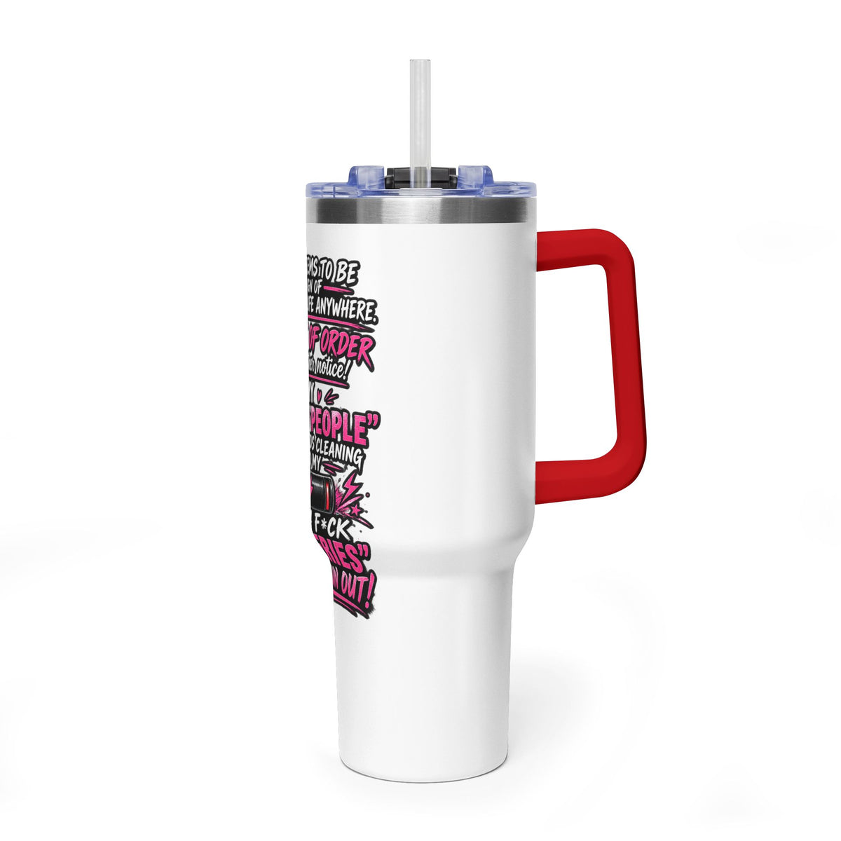 40oz Thermal Tumbler – Funny "Out of Order" Battery Joke Travel Mug