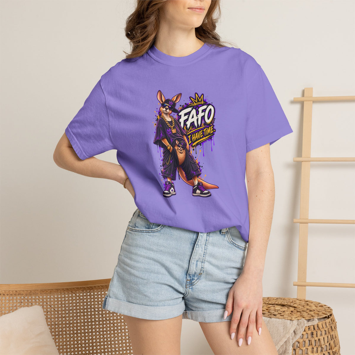 FAFO Kangaroo Graphic T-Shirt — Streetwear Retro Animal Design