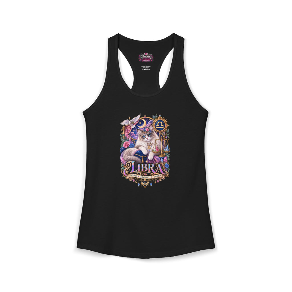 Libra Persian Cat Zodiac Tank- Celestial Astrology Cat Lover Tank