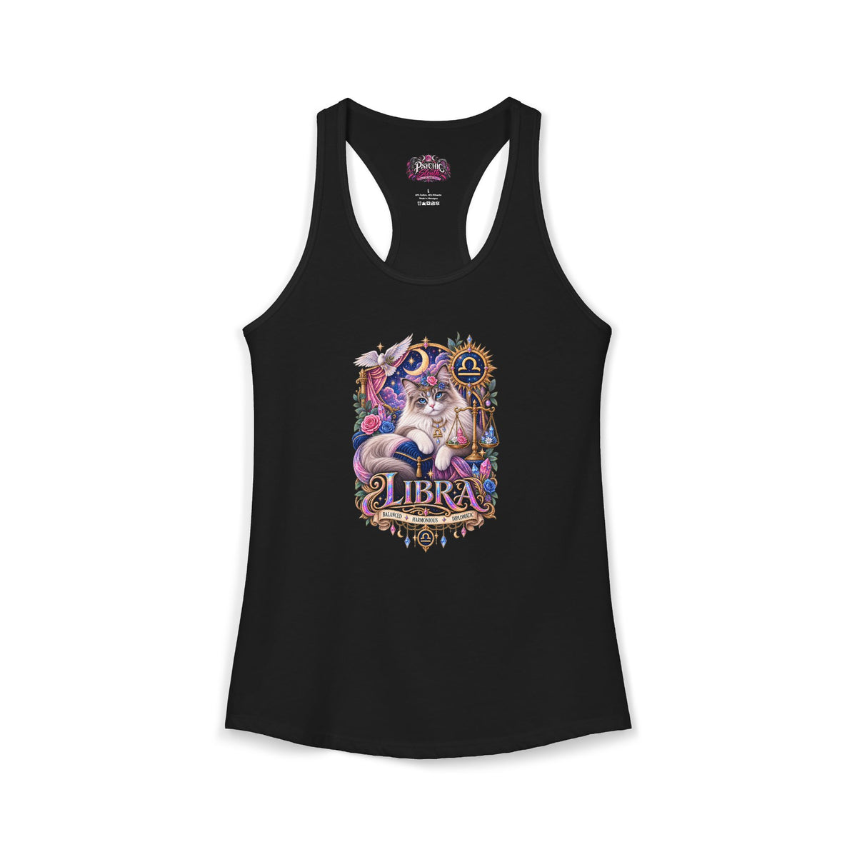 Libra Persian Cat Zodiac Tank- Celestial Astrology Cat Lover Tank