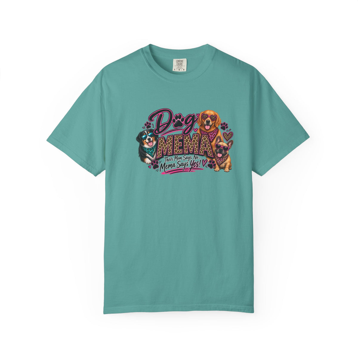 Dog Mema T-Shirt – Cute Paw Print Graphic Tee for Grandma Dog Lovers