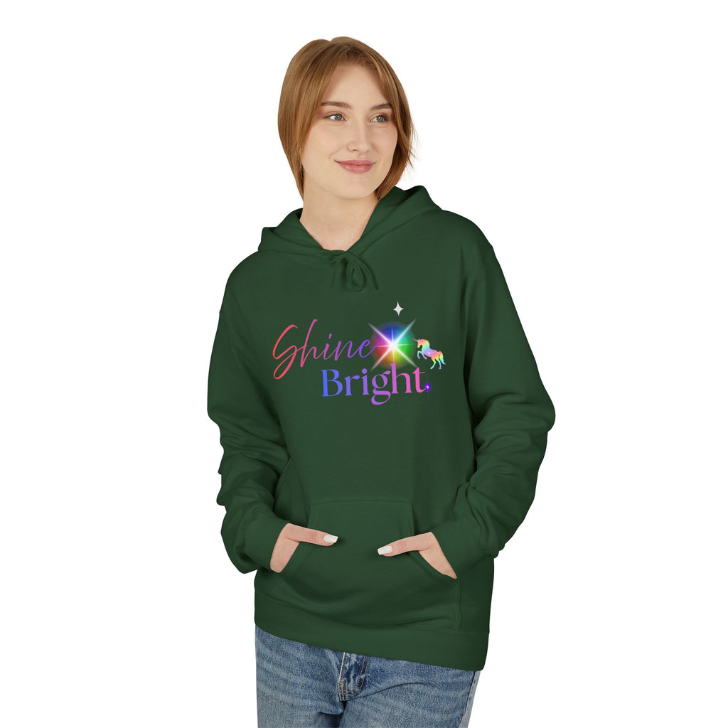 Shine Bright Pastel Hoodie — Inspirational Rainbow Graphic Hoodie