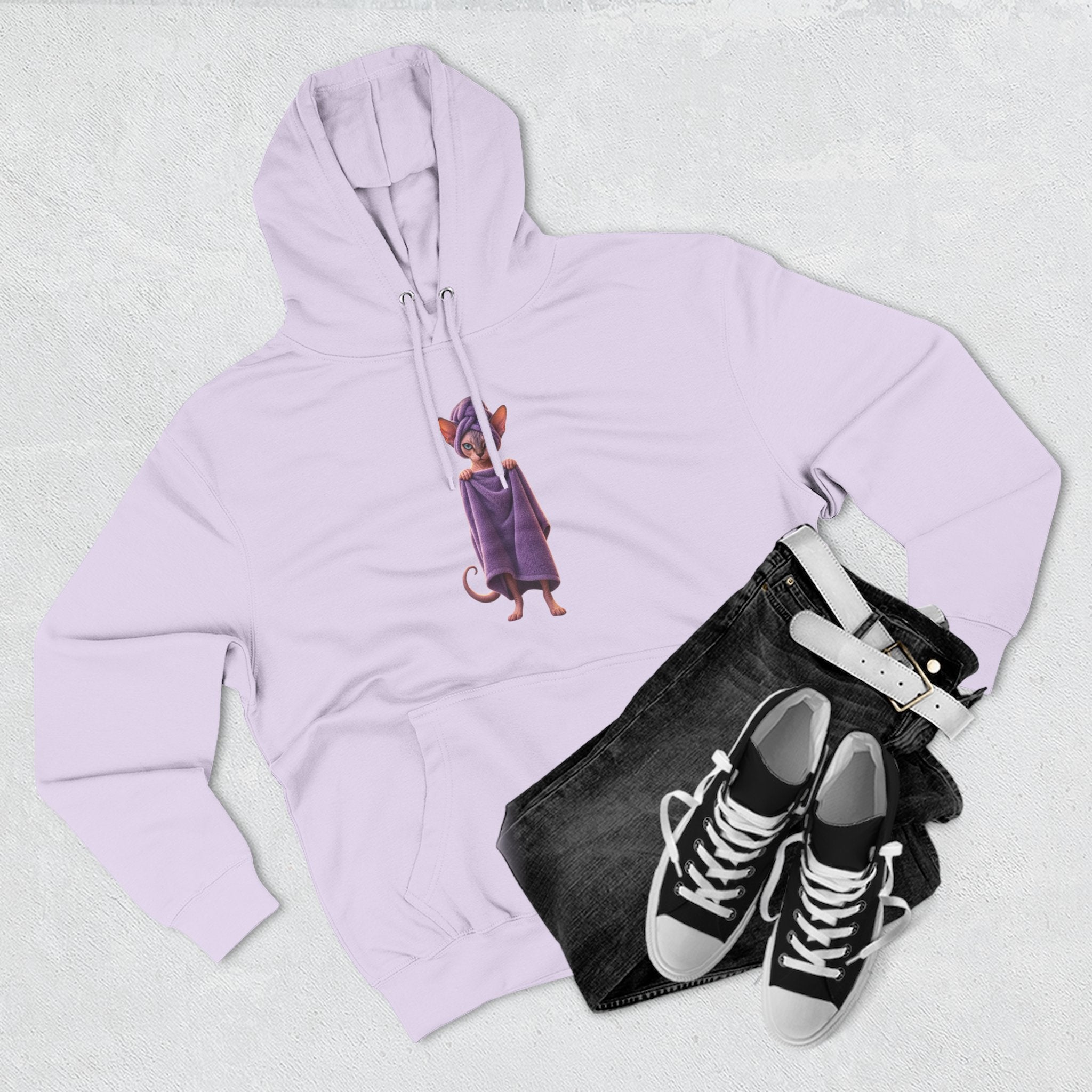 Funny Sphinx Cat fresh out of the shower hoodie