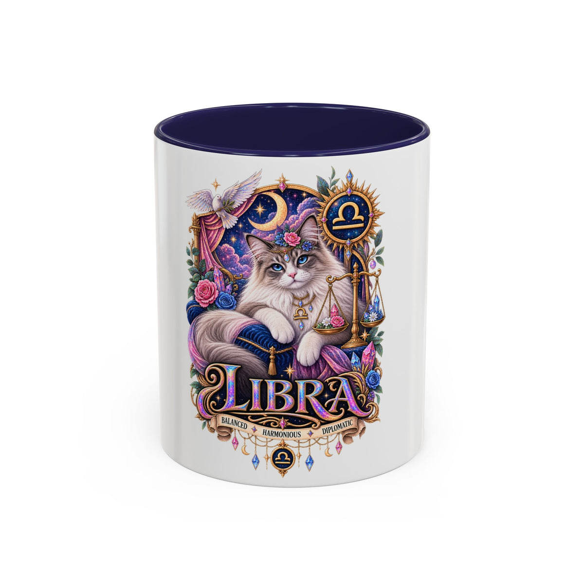 Libra Persian Cat Accent Coffee Mug — Zodiac Horoscope Gift (11/15oz)