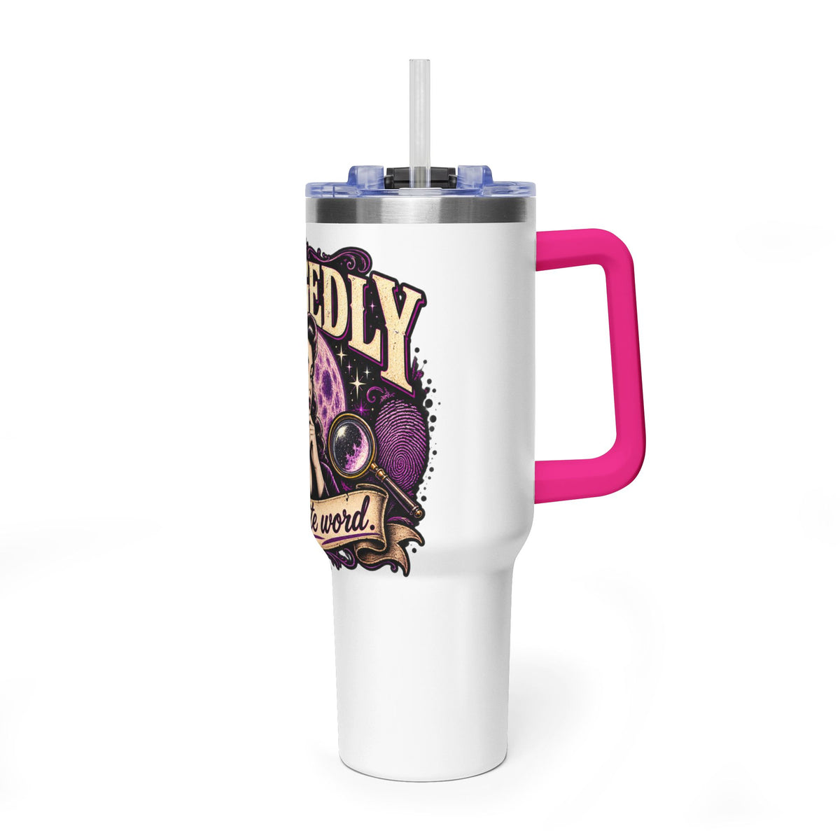 40oz Vacuum Tumbler - "Allegedly" Retro Detective Graphic