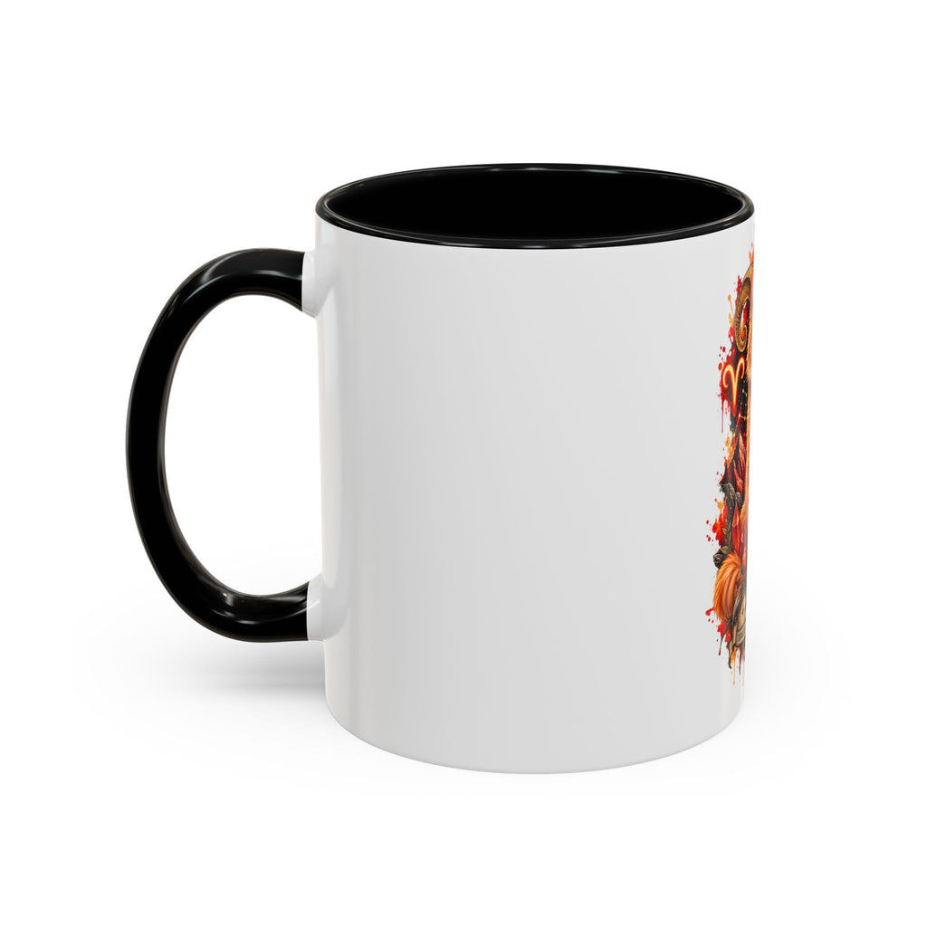 Aries Orange Tabby Cat Zodiac Coffee Mug – Cute Orange Tabby Astrology Accent Mug (11/15 oz)