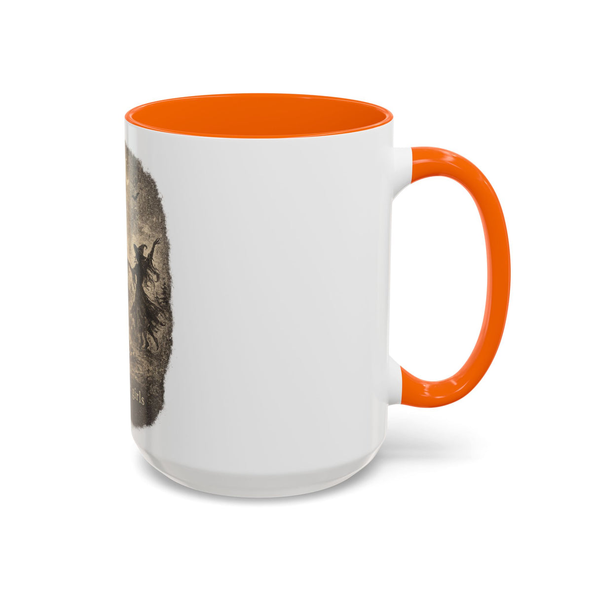 Witch Circle Coffee Mug — "Girls Will Be Girls" Vintage Halloween Accent Mug