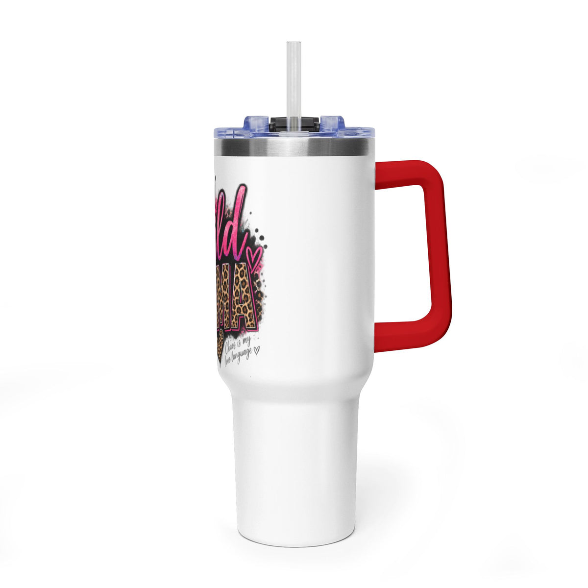40oz Tumbler - "Wild Mom" Leopard Print Thermal Travel Cup