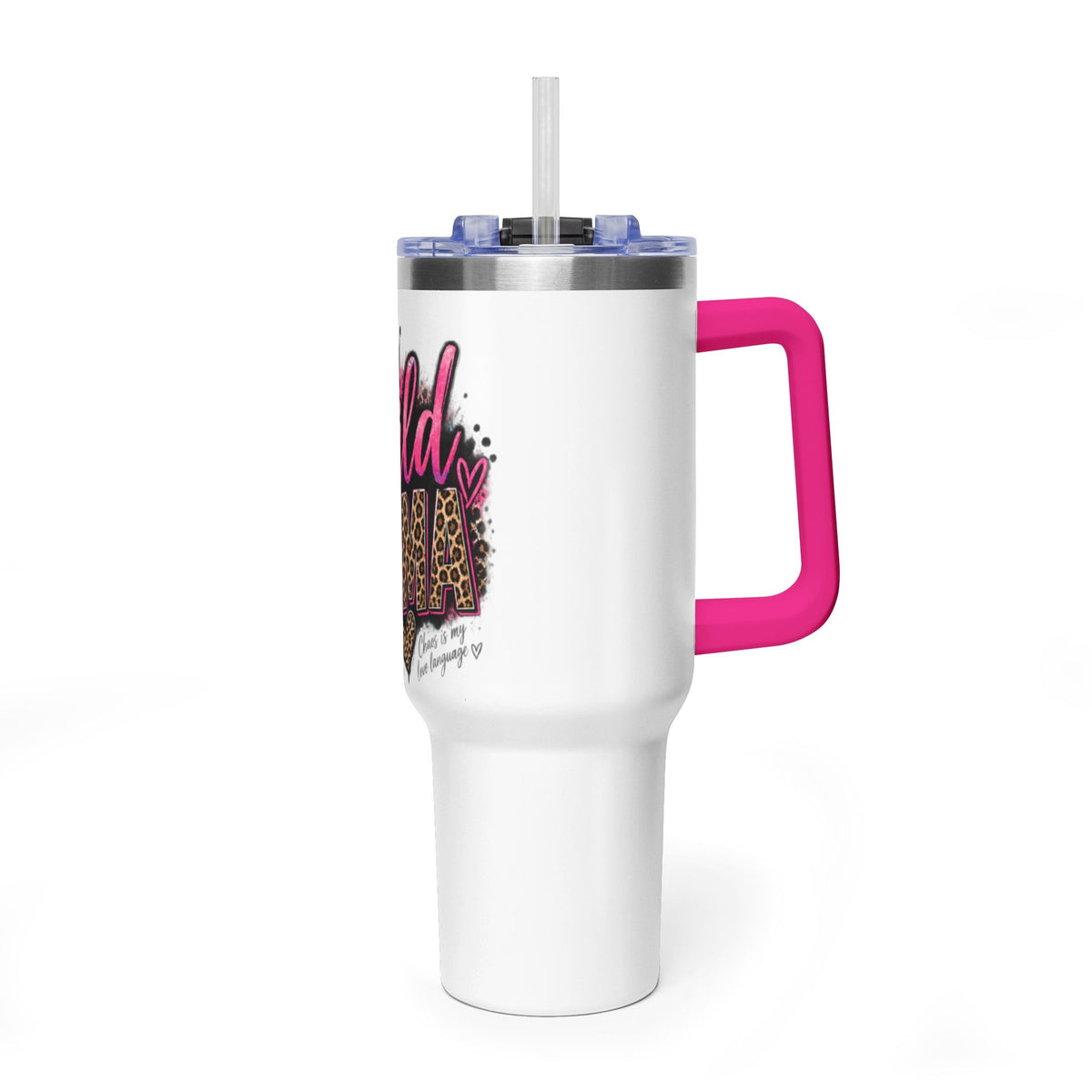 40oz Tumbler - "Wild Mom" Leopard Print Thermal Travel Cup