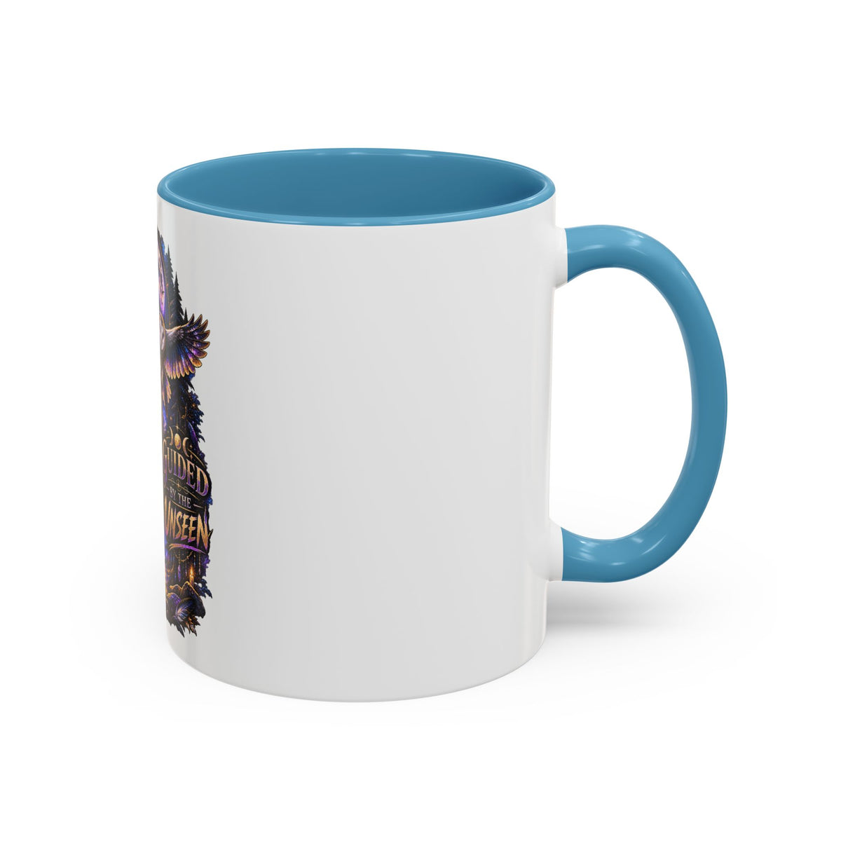 Guided by the Unseen Coffee Mug — Wolf & Owl Spirit Animal Accent Mug (11/15oz)