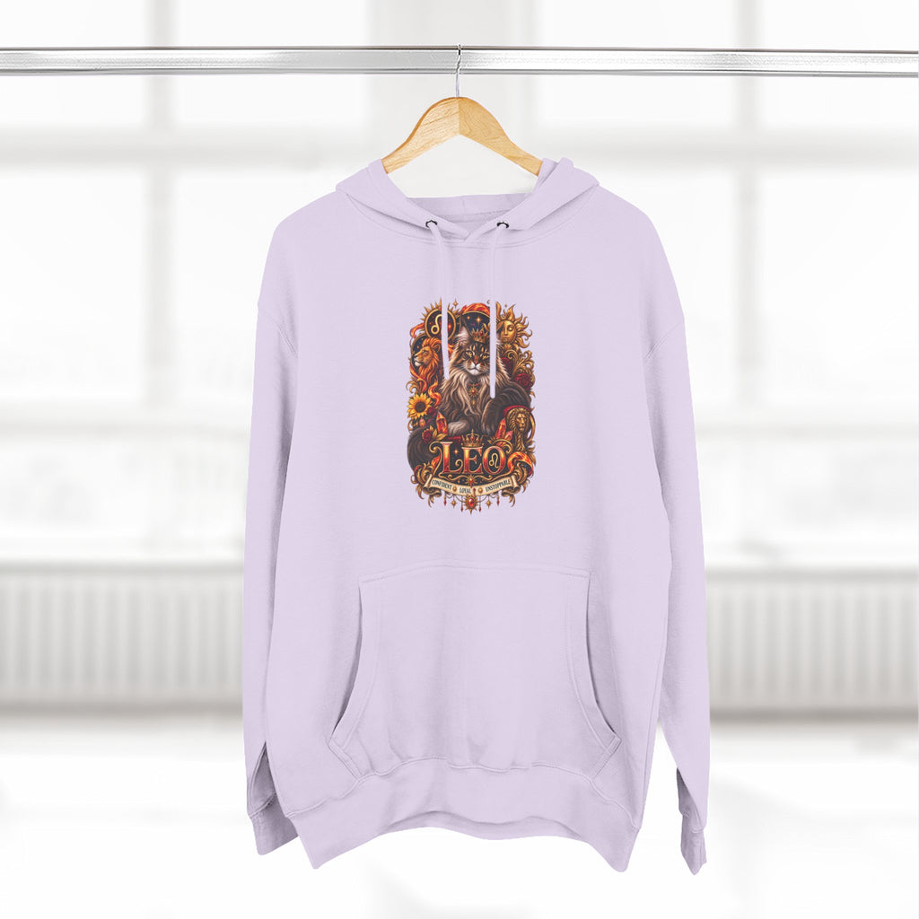 Leo Maine Coon Zodiac Hoodie — Mystical Celestial Cat Astrology Design