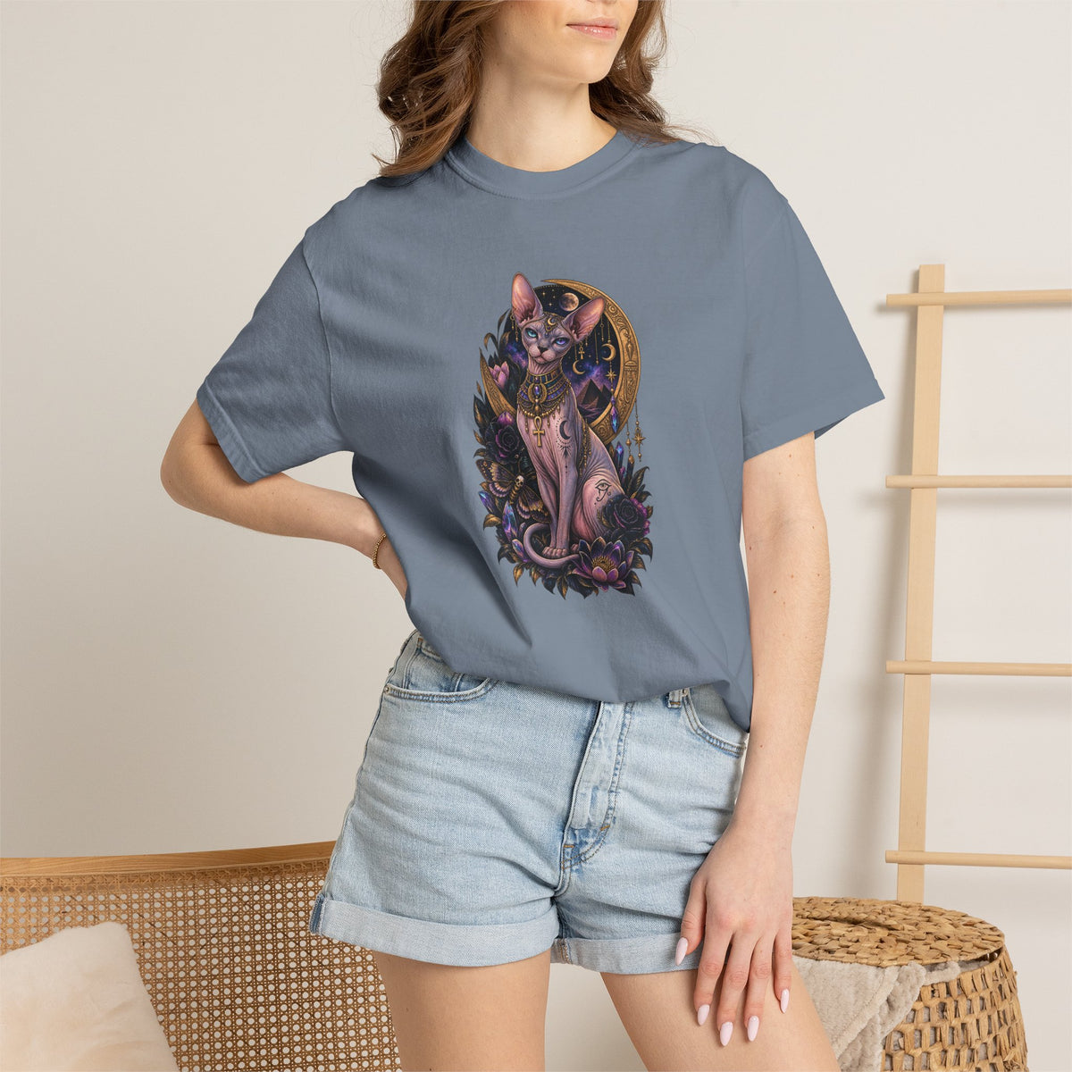 Egyptian Sphynx Moon cat Graphic T-Shirt