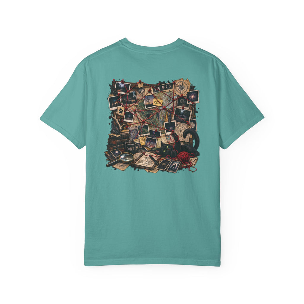 Mystery Evidence Board T-Shirt — Crime Scene Collage Graphic Tee