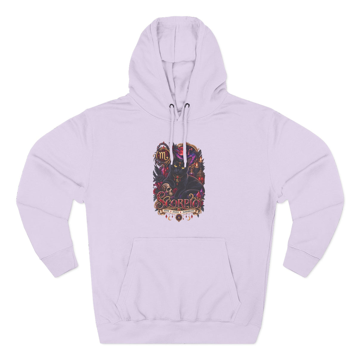 Scorpio Bombay Black Cat Floral Zodiac Hoodie — Intricate Scorpion Zodiac Sign