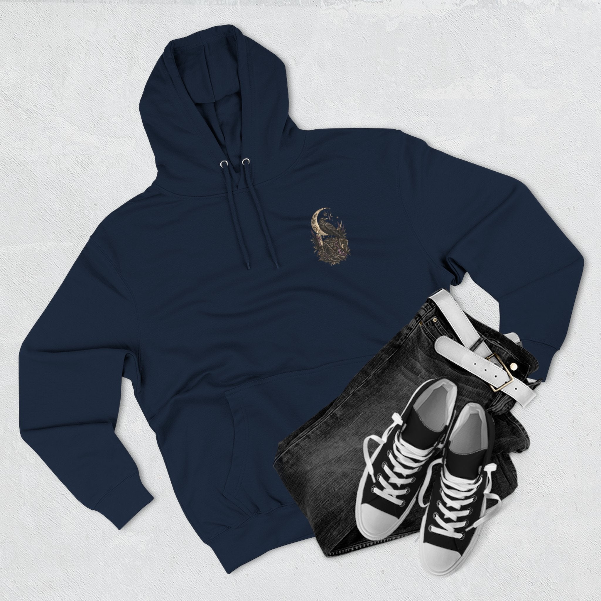 Witchy Trio Graphic Hoodie – 'Girls Will Be Girls' Vintage Moonback Sweatshirt