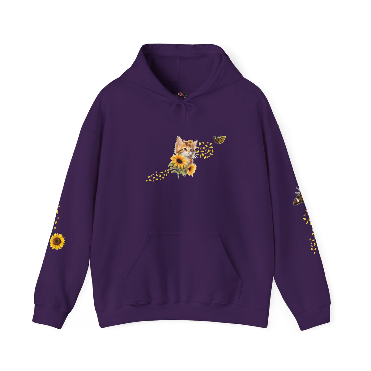 Sunflower Kitten Hoodie | Cute Cat, Sunflower Sleeve Design