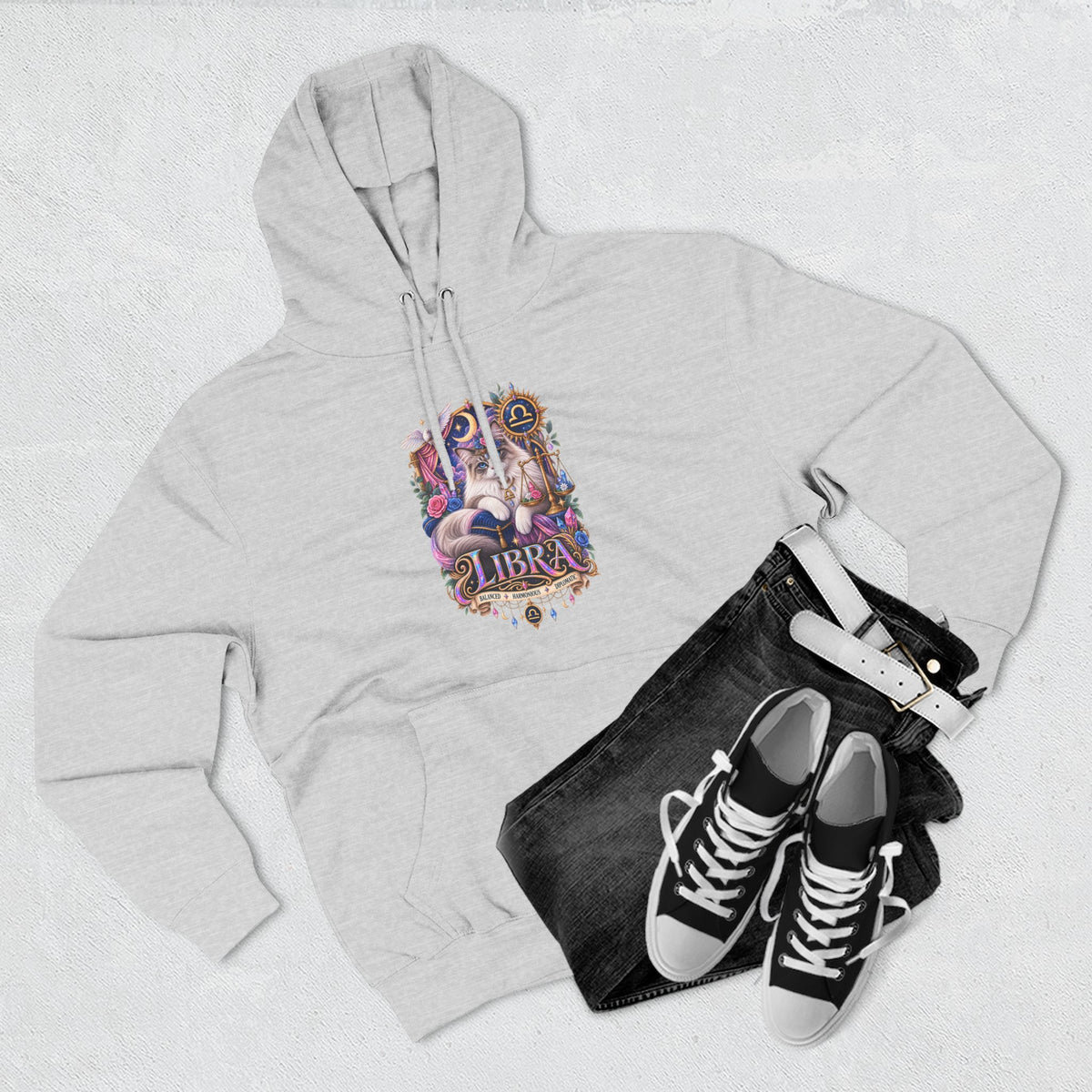 Libra Zodiac Hoodie — Persian Artistic Astrological Sign Sweatshirt