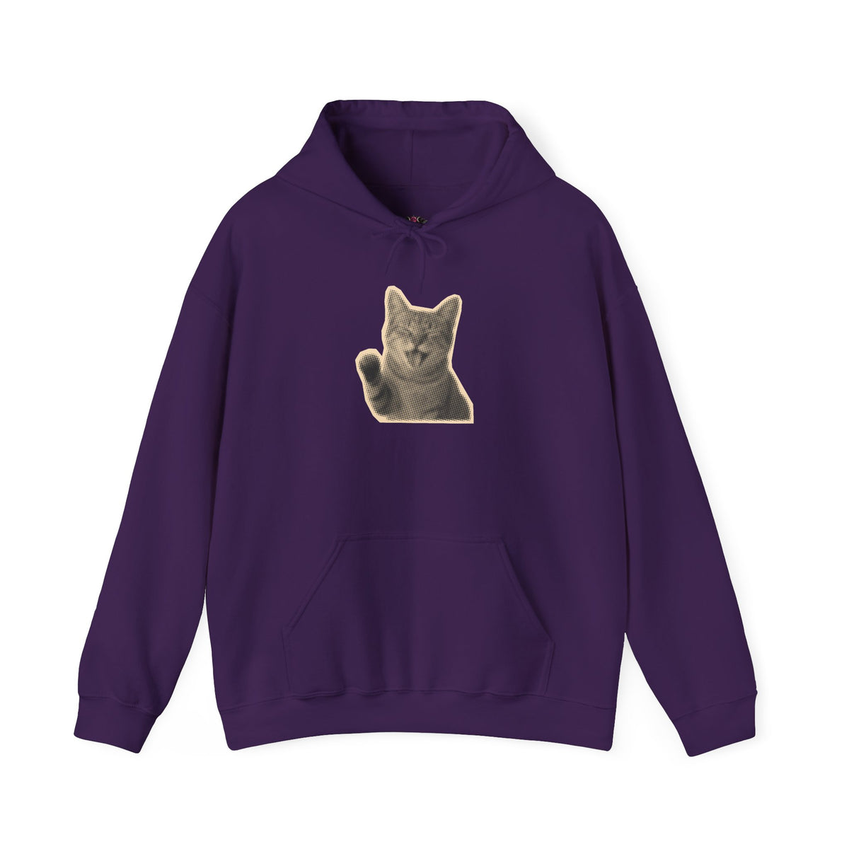 Laughing Meme Cat Hoodie – Adorable Grey Kitten Graphic Sweatshirt