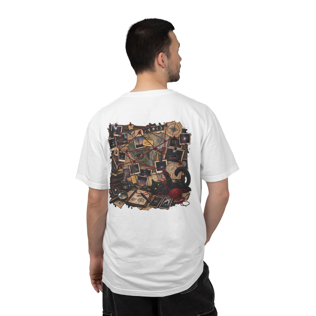 Mystery Evidence Board T-Shirt — Crime Scene Collage Graphic Tee