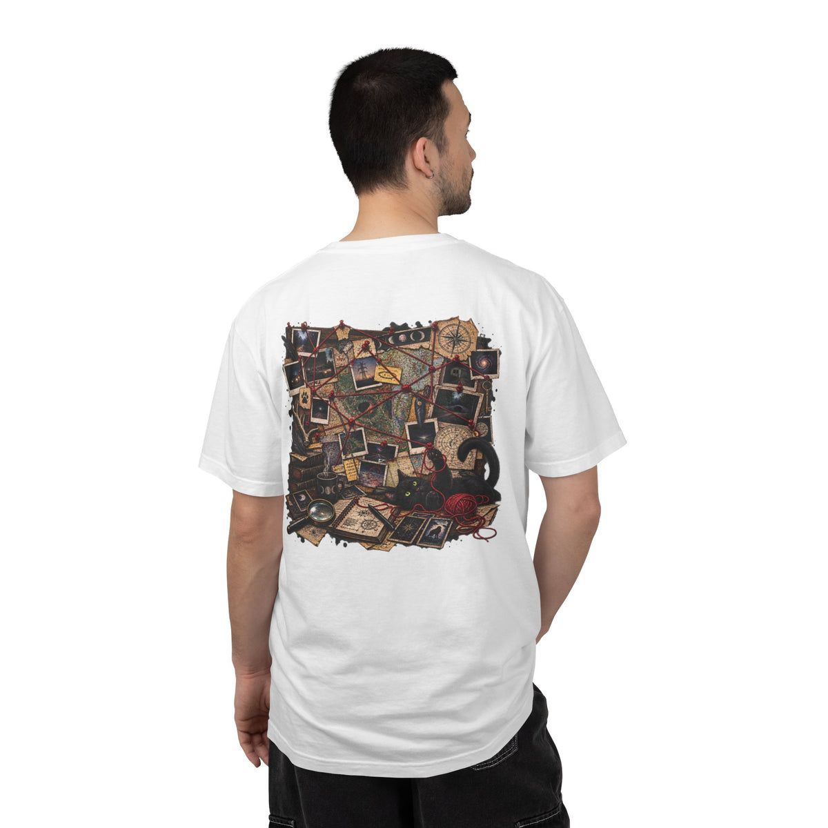 Mystery Evidence Board T-Shirt — Crime Scene Collage Graphic Tee