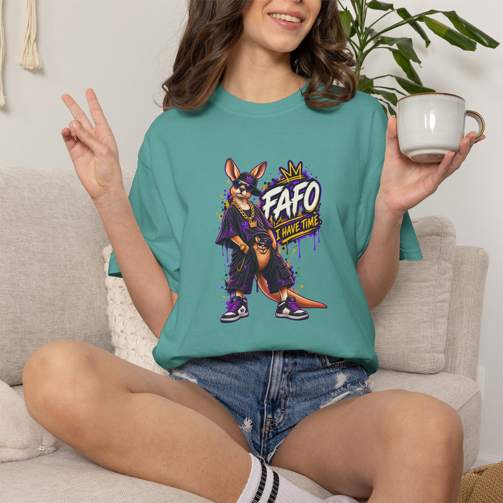 FAFO Kangaroo Graphic T-Shirt — Streetwear Retro Animal Design
