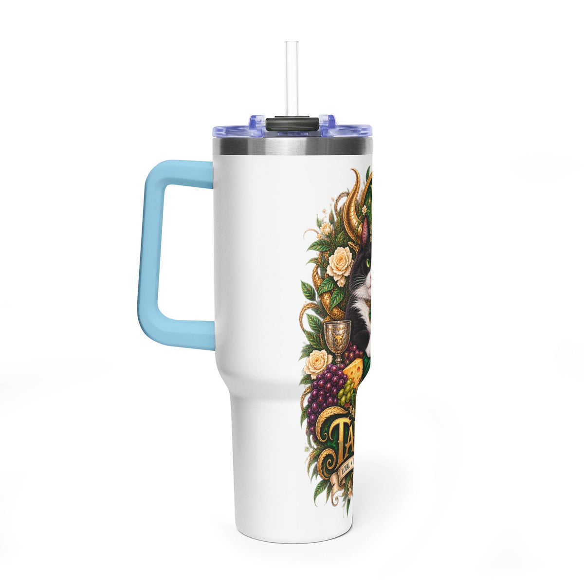Taurus Tuxedo Cat 40oz Tumbler — Zodiac Stainless Steel Vacuum Travel Mug